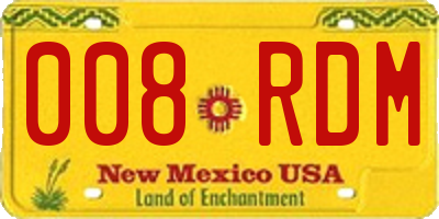 NM license plate 008RDM