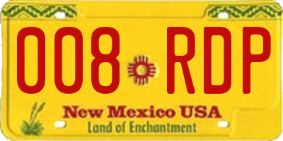 NM license plate 008RDP