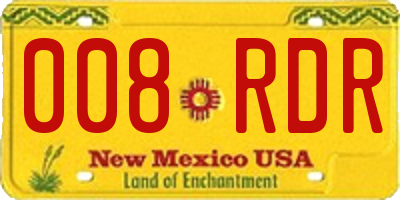 NM license plate 008RDR