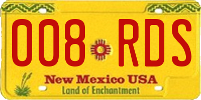NM license plate 008RDS