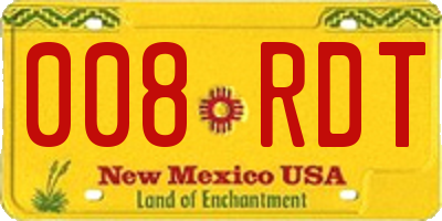 NM license plate 008RDT