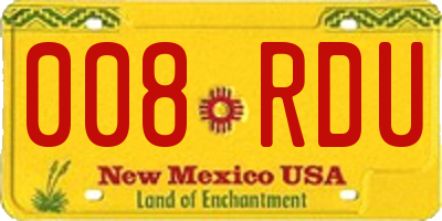 NM license plate 008RDU