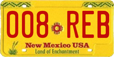 NM license plate 008REB