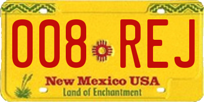 NM license plate 008REJ