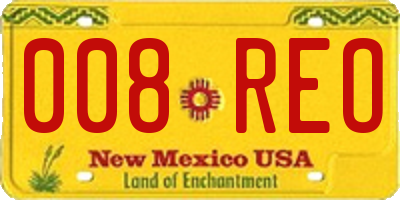 NM license plate 008REO
