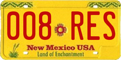 NM license plate 008RES