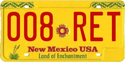 NM license plate 008RET