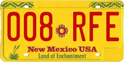 NM license plate 008RFE