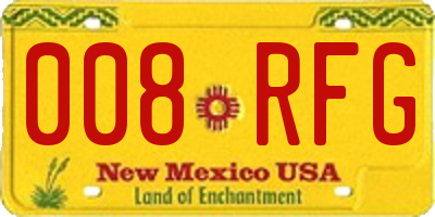 NM license plate 008RFG