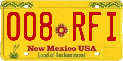 NM license plate 008RFI