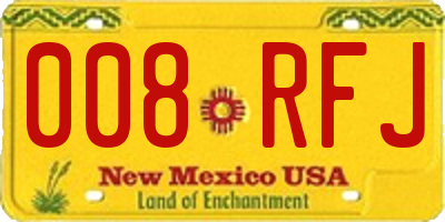 NM license plate 008RFJ