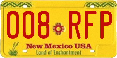 NM license plate 008RFP