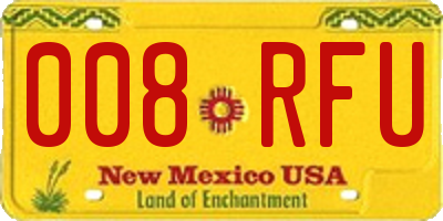 NM license plate 008RFU