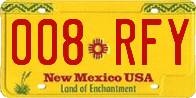 NM license plate 008RFY