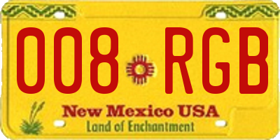 NM license plate 008RGB