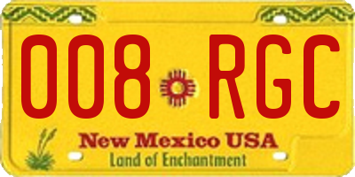 NM license plate 008RGC