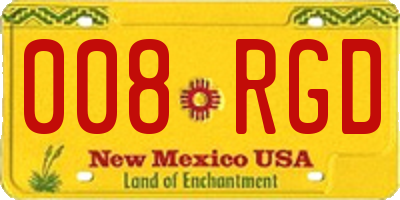NM license plate 008RGD