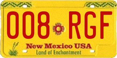 NM license plate 008RGF