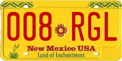 NM license plate 008RGL