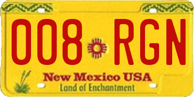NM license plate 008RGN