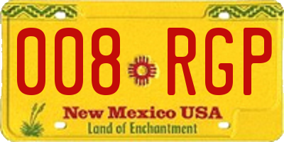 NM license plate 008RGP