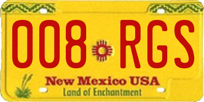NM license plate 008RGS