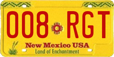 NM license plate 008RGT