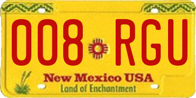 NM license plate 008RGU