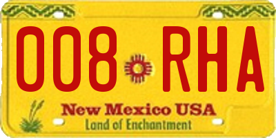 NM license plate 008RHA