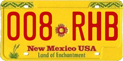 NM license plate 008RHB