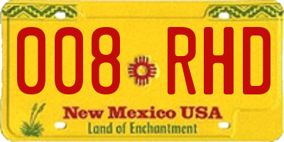 NM license plate 008RHD