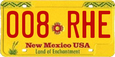 NM license plate 008RHE