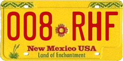 NM license plate 008RHF