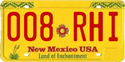 NM license plate 008RHI