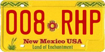 NM license plate 008RHP