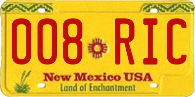 NM license plate 008RIC
