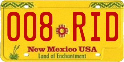 NM license plate 008RID