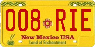 NM license plate 008RIE