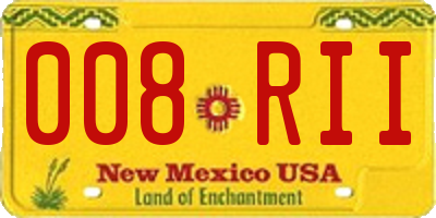 NM license plate 008RII
