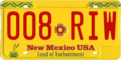 NM license plate 008RIW