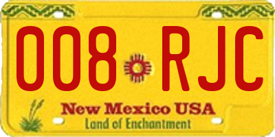 NM license plate 008RJC