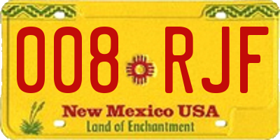 NM license plate 008RJF