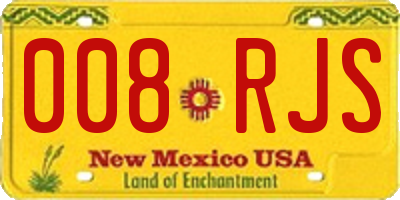 NM license plate 008RJS