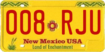 NM license plate 008RJU