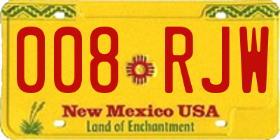 NM license plate 008RJW