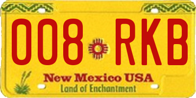 NM license plate 008RKB