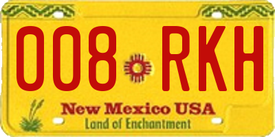 NM license plate 008RKH