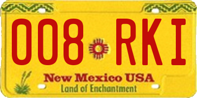 NM license plate 008RKI