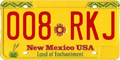 NM license plate 008RKJ