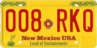 NM license plate 008RKQ